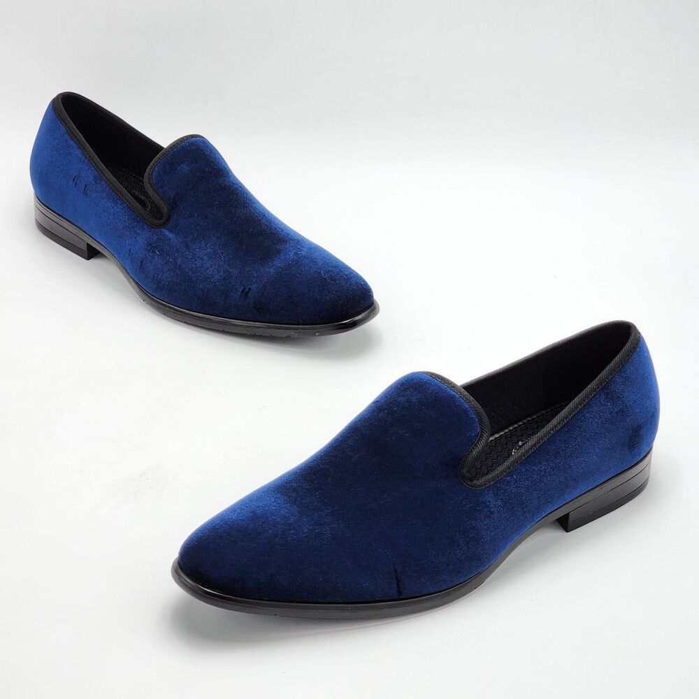 Carlo Morandi Blue Velvet Slip On Loafers Men's Size 10.5